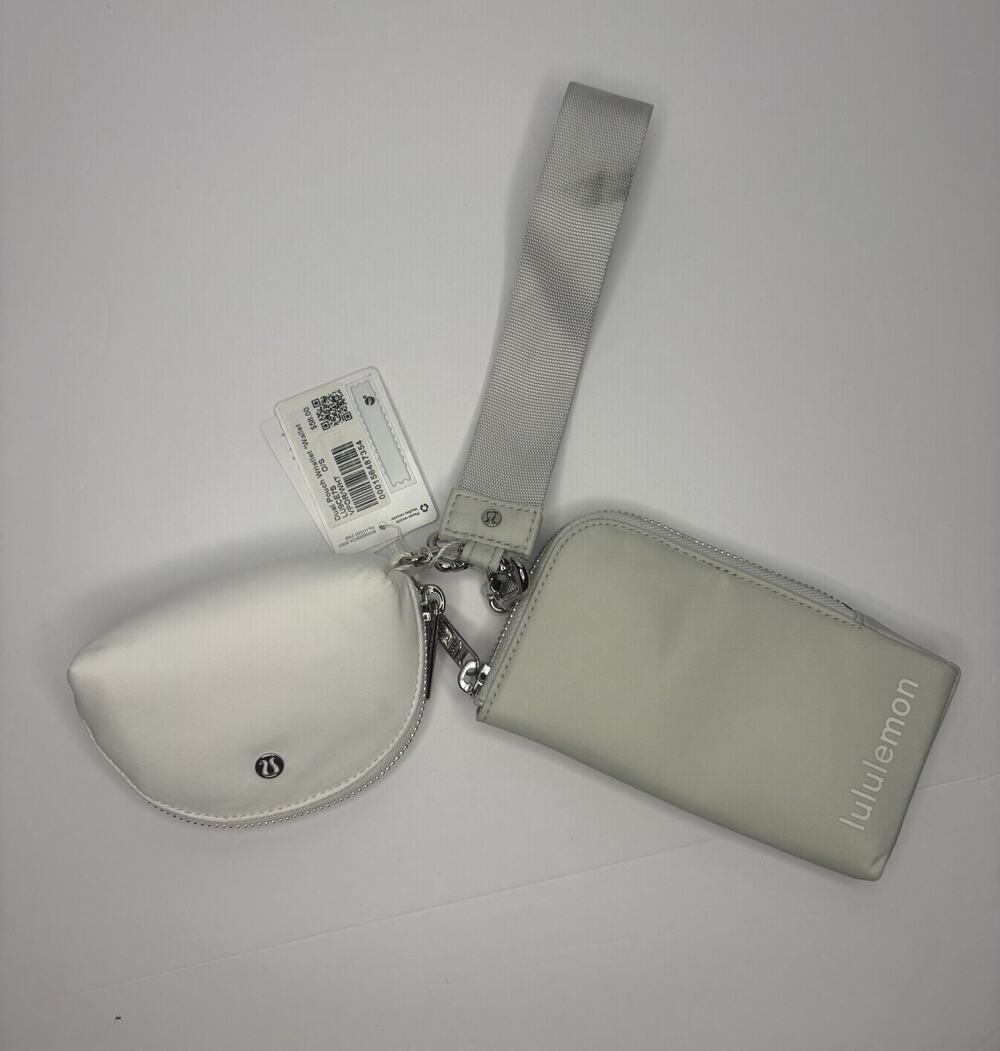 Lululemon Dual Pouch Wristlet White Vapor NWT
